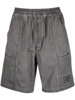 izzue short élastiqué à patch logo - Gris