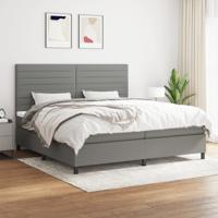 Boxspring met matras stof donkergrijs 200x200 cm