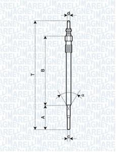 Gloeibougie MAGNETI MARELLI, Spanning (Volt)4,4V, u.a. für Opel, Fiat, Alfa Romeo, Lancia, Saab, Jeep, Suzuki