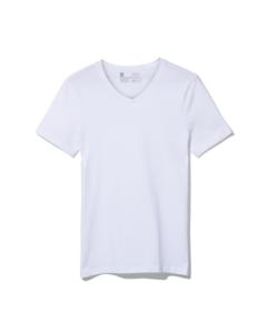 HEMA Heren T-shirt Regular Fit V-hals - 2 Stuks Wit (wit)