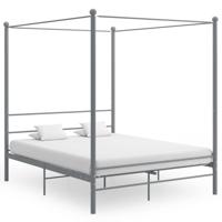 Hemelbedframe metaal grijs 160x200 cm