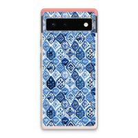 Blauw motief: Google Pixel 6 Transparant Hoesje