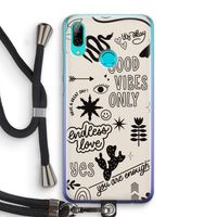 Good vibes: Huawei P Smart (2019) Transparant Hoesje met koord