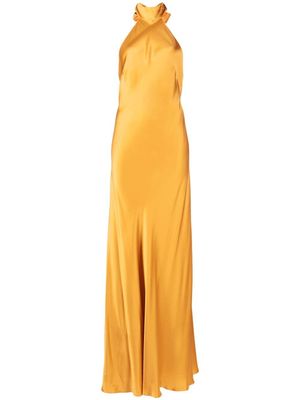 Michelle Mason robe longue à dos-nu - Or