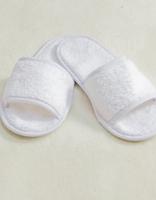 Towel City TC64 Classic Terry Slippers - Open Toe - White - 42-46 (8-11)