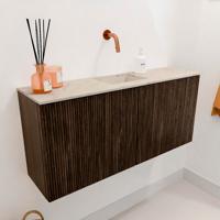 Toiletmeubel Mondiaz Joya Dlux | 90 cm | Meubelkleur Walnut | Faye wastafel Frappe Wasbak Midden | Zonder kraangat(en) Toiletmeubel Mondiaz Joya Dlux | 90 cm | Meubelkleur Walnut | Faye wastafel Frappe Wasbak Midden | Zonder kraangat(en)