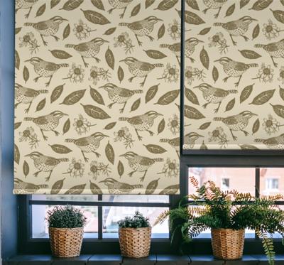Hoofdslaapkamer rolgordijnën Vogels in de natuur en planten