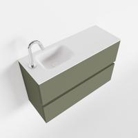 Toiletmeubel Mondiaz Ada | 80 cm | Meubelkleur Army | Lex wastafel Talc Links | 1 kraangat - thumbnail