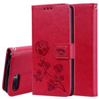 Rose reliëf horizontale Flip PU lederen draagtas voor Huawei Honor 10 Lite met houder & kaartsleuven & portemonnee (rood)