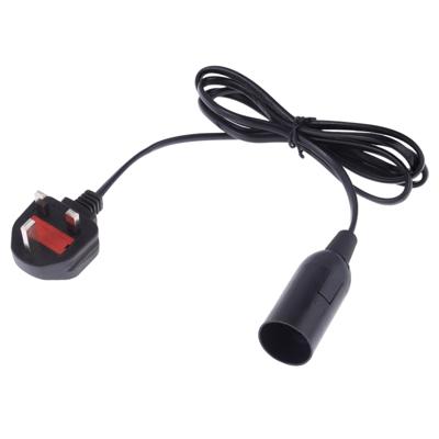 E14 Wire Cap lamp houder kroonluchter stopcontact met 1.5 m verlengkabel grote UK plug (zwart)