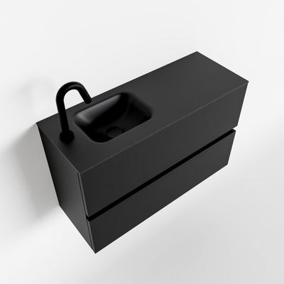 Toiletmeubel Mondiaz Ada | 80 cm | Meubelkleur Urban | Lex wastafel Urban Links | 1 kraangat