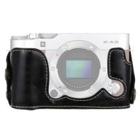 1/4 inch draad PU leder Camera Half Case Base voor FUJIFILM X-A3 / X-A10(Black)