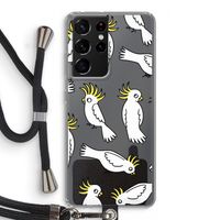 Papegaai: Samsung Galaxy S21 Ultra Transparant Hoesje met koord