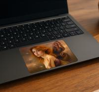 Meisje met drijvende paardenbloemen touchpad sticker