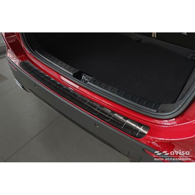 Zwart RVS Bumper beschermer passend voor Mercedes GLA-Klasse II H247 2020- 'Ribs' AV245179