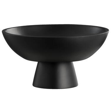 Schaal op voet - zwart mangohout - Ø32 cm - Leen Bakker