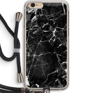 Zwart Marmer 2: iPhone 6 PLUS / 6S PLUS Transparant Hoesje met koord
