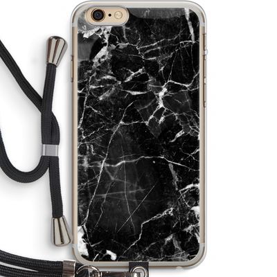 Zwart Marmer 2: iPhone 6 PLUS / 6S PLUS Transparant Hoesje met koord