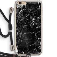 Zwart Marmer 2: iPhone 6 PLUS / 6S PLUS Transparant Hoesje met koord