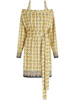 ETRO robe imprimée à épaules dénudées - Jaune