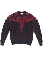 Marcelo Burlon County of Milan pull Fluid Wings en maille intarsia - Noir