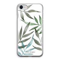 Tropical watercolor leaves: iPhone 8 Transparant Hoesje