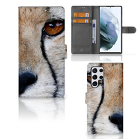 Samsung Galaxy S22 Ultra Telefoonhoesje met Pasjes Cheetah