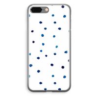 Blauwe stippen: iPhone 8 Plus Transparant Hoesje