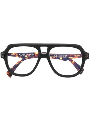 Kuboraum lunettes de vue Q4 à monture pilote - Marron