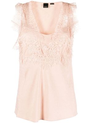 PINKO haut à empiècements en dentelle - Rose