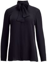 KHAITE blouse en soie Tash à détail de foulard - Noir