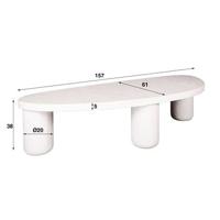 Fraaai Vero organische salontafel - 157 cm - marmer - wit