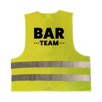 Bar team geel veiligheidsvest horeca staff / personeel voor volwassenen   - - thumbnail