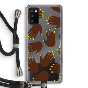 Hands dark: Samsung Galaxy A41 Transparant Hoesje met koord