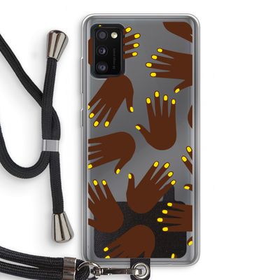 Hands dark: Samsung Galaxy A41 Transparant Hoesje met koord