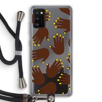 Hands dark: Samsung Galaxy A41 Transparant Hoesje met koord