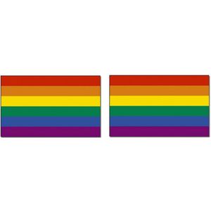 2x Regenboog vlaggen 90 x 150 cm