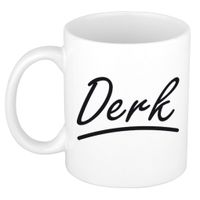 Naam cadeau mok / beker Derk met sierlijke letters 300 ml - thumbnail