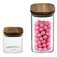 Set van 4x keuken voorraadbussen/potten glas 0.6 en 0.9 Liter inhoud