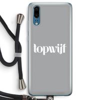 Topwijf Grijs Wit: Huawei P20 Transparant Hoesje met koord