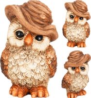 Owl With Rattan Hat 2ass 11 cm - Nampook - thumbnail