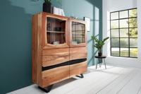 Massief dressoir AMAZONAS 140cm acacia metalen vitrinekast boomrand - 38330