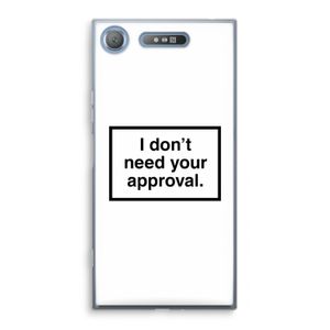 Don't need approval: Sony Xperia XZ1 Transparant Hoesje