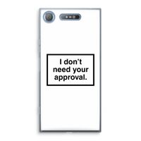 Don't need approval: Sony Xperia XZ1 Transparant Hoesje