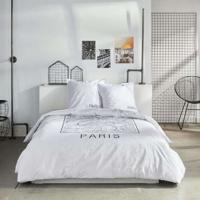 Beddengoedset - TODAY - JAVA - 2 personen - 240x220 cm - Katoen - Parijs print - Wit