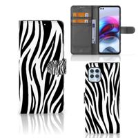 Motorola Moto G100 | Telefoonhoesje | Met pasjeshouder | Zebra