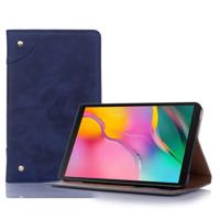 Retro boek stijl horizontale Flip lederen draagtas met houder & kaartsleuven & portemonnee voor Galaxy tab A 8 0 (2019) (donkerblauw)