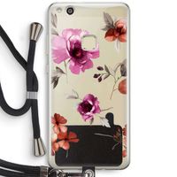 Geschilderde bloemen: Huawei Ascend P10 Lite Transparant Hoesje met koord