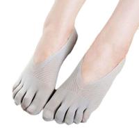5 paar vrouwelijke sokken vijf teen sok slippers onzichtbaarheid voor effen kleur bemanning sokken (grijs)