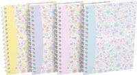 Oxford Floral softcover spiraalschrift, ft A6, 50 vel, geruit 5 mm, 4 geassorteerde designs
